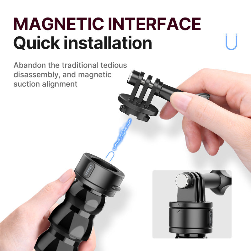 Uniqkart Go-Quick ?Eco Series Jaws Flex Clamp Mount Magnetic Quick Release Gooseneck Mount Compatible with Phone, GoPro, DJI Osmo Action Camera