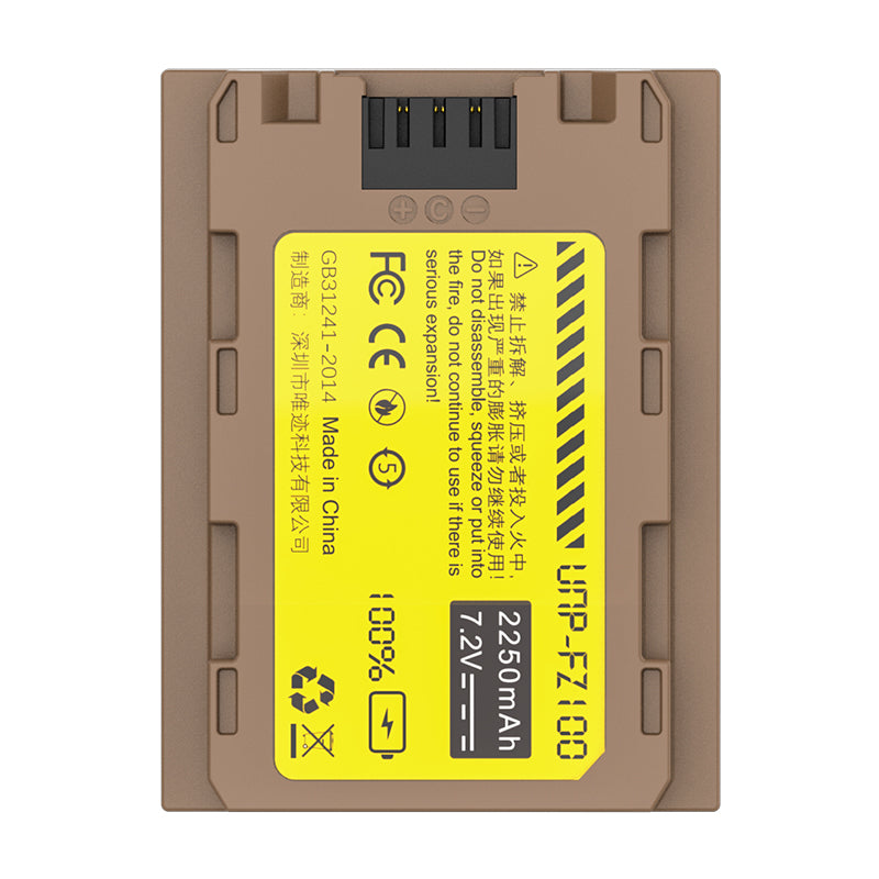 Uniqkart 3030 UNP-FZ100 For Sony Camera Battery 2250mAh Power Supply Type-C Rechargeable Battery Pack Replacement