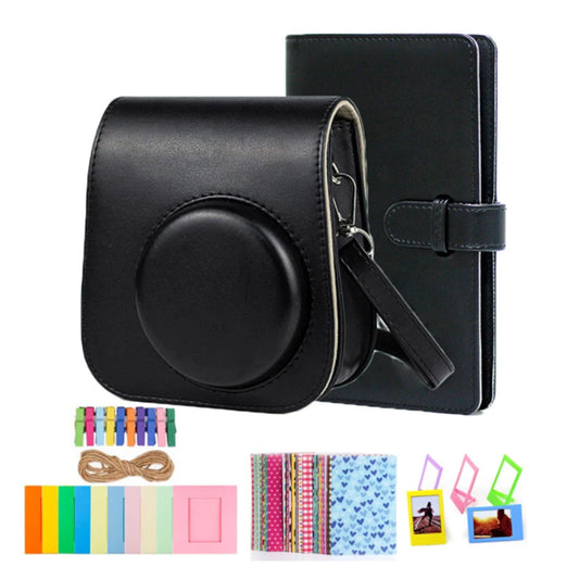 Instant Cameras Camera Accessories 5-in-1 Colorful Bundle Kit for FujiFilm Mini 11 / 9 / 8, Includes Camera Bag, Album and Other Elements for Collecting / Displaying Photos - Black