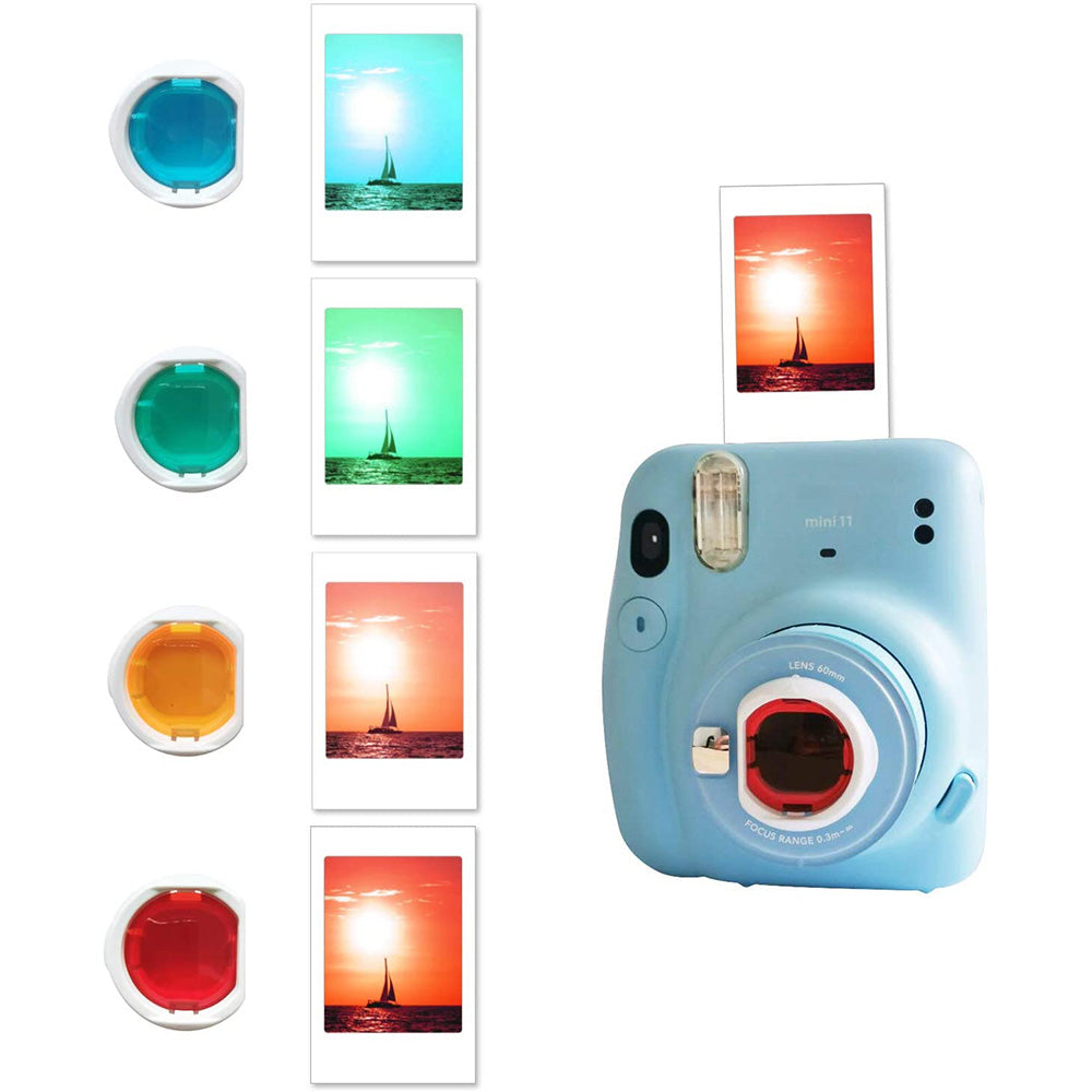 12-in-1 Instant Camera Accessories Kit for Fujifilm Instax Mini 11, Includes Bag, Album for Collecting / Displaying Photos - Dot Blue