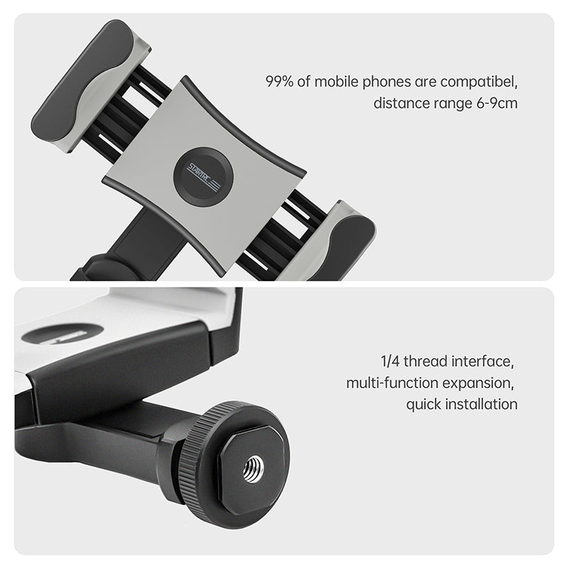 Uniqkart 1111323 Double Cold Shoe 360 Degree Rotation Phone Clamp Holder with 1 / 4 Inch Screw