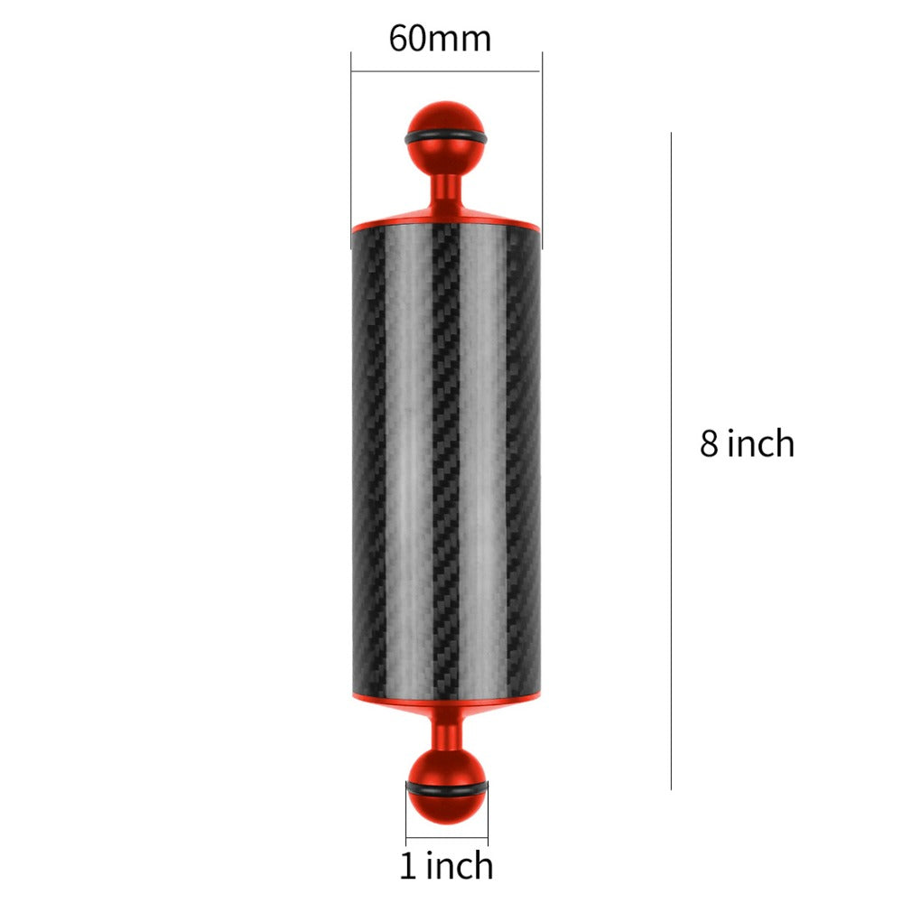 VELEDGE D60 8&quot; Carbon Fiber Float Arm Dual Ball Head Floating Arm for Underwater Diving