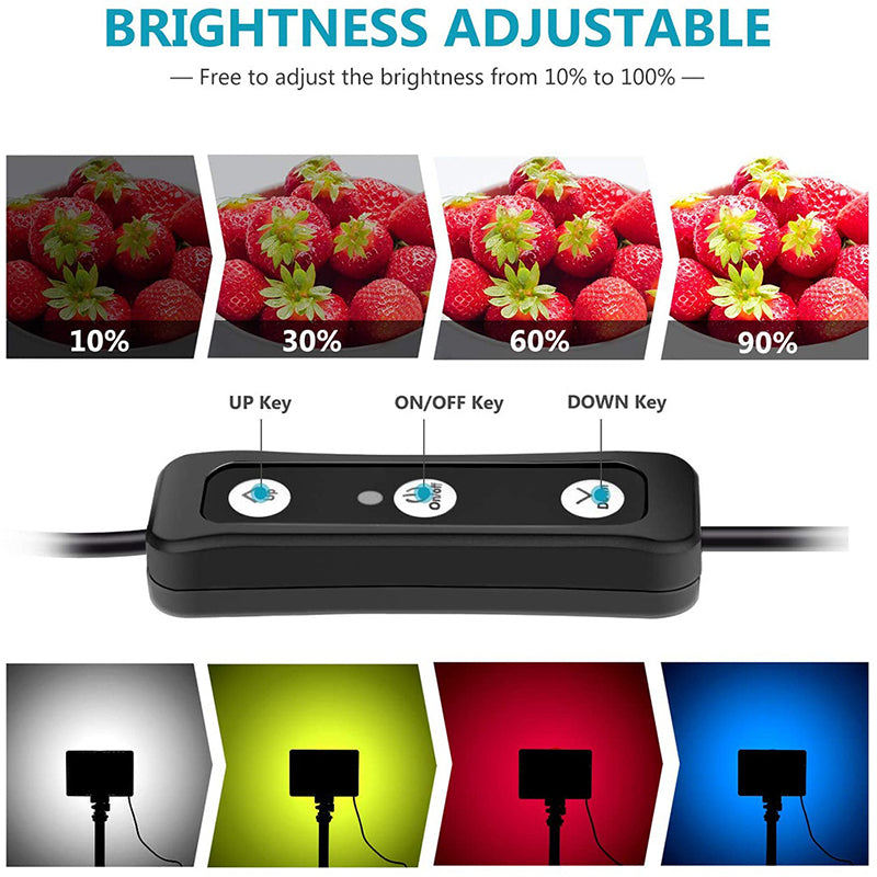 Uniqkart N-96 Portable Photography Lighting Kit Dimmable 5600K 66-LED USB Video Lamp with 40cm Mini Tripod Stand