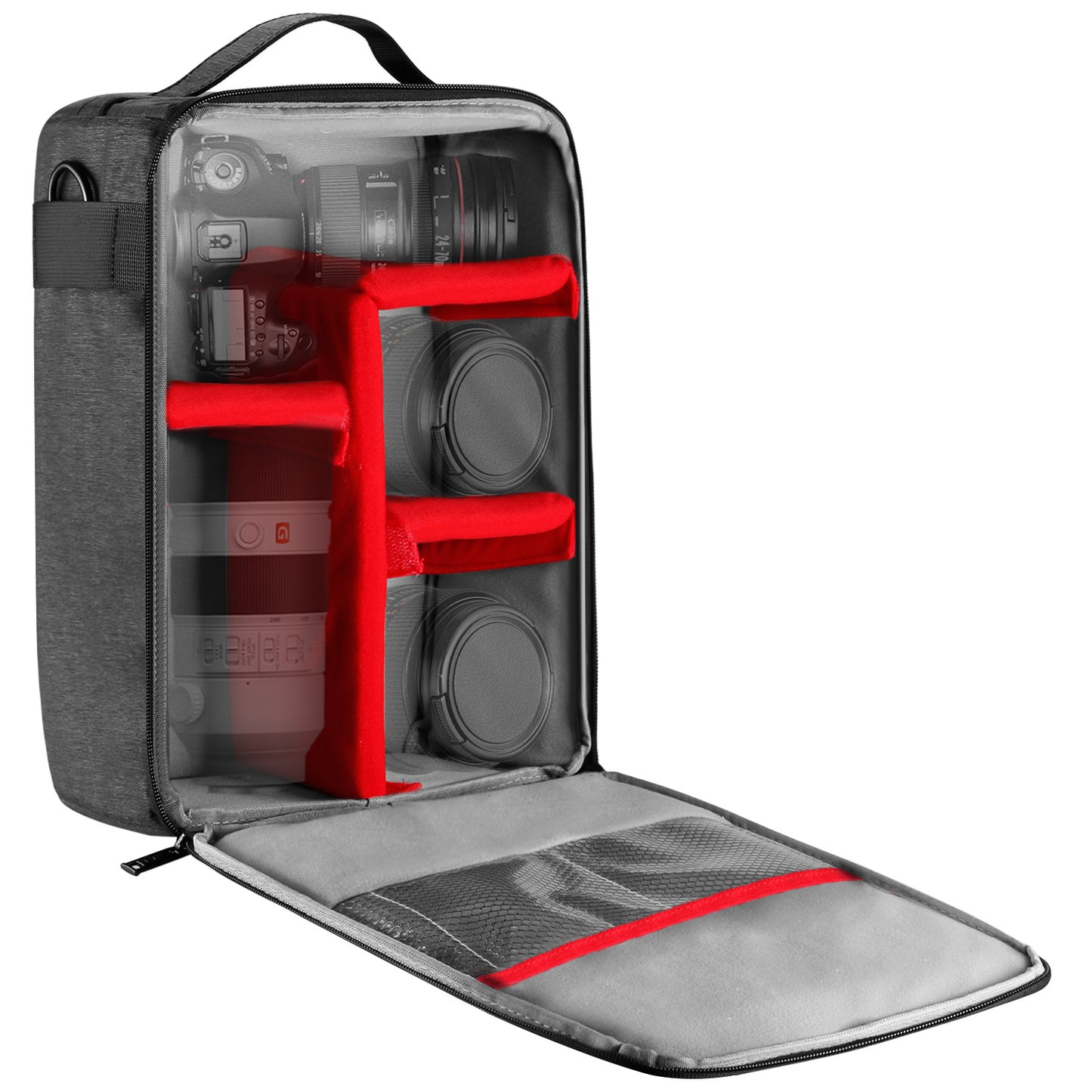 Uniqkart NW-747 Digital DSLR Camera Lens Storage Handbag Waterproof Nylon Shoulder Bag