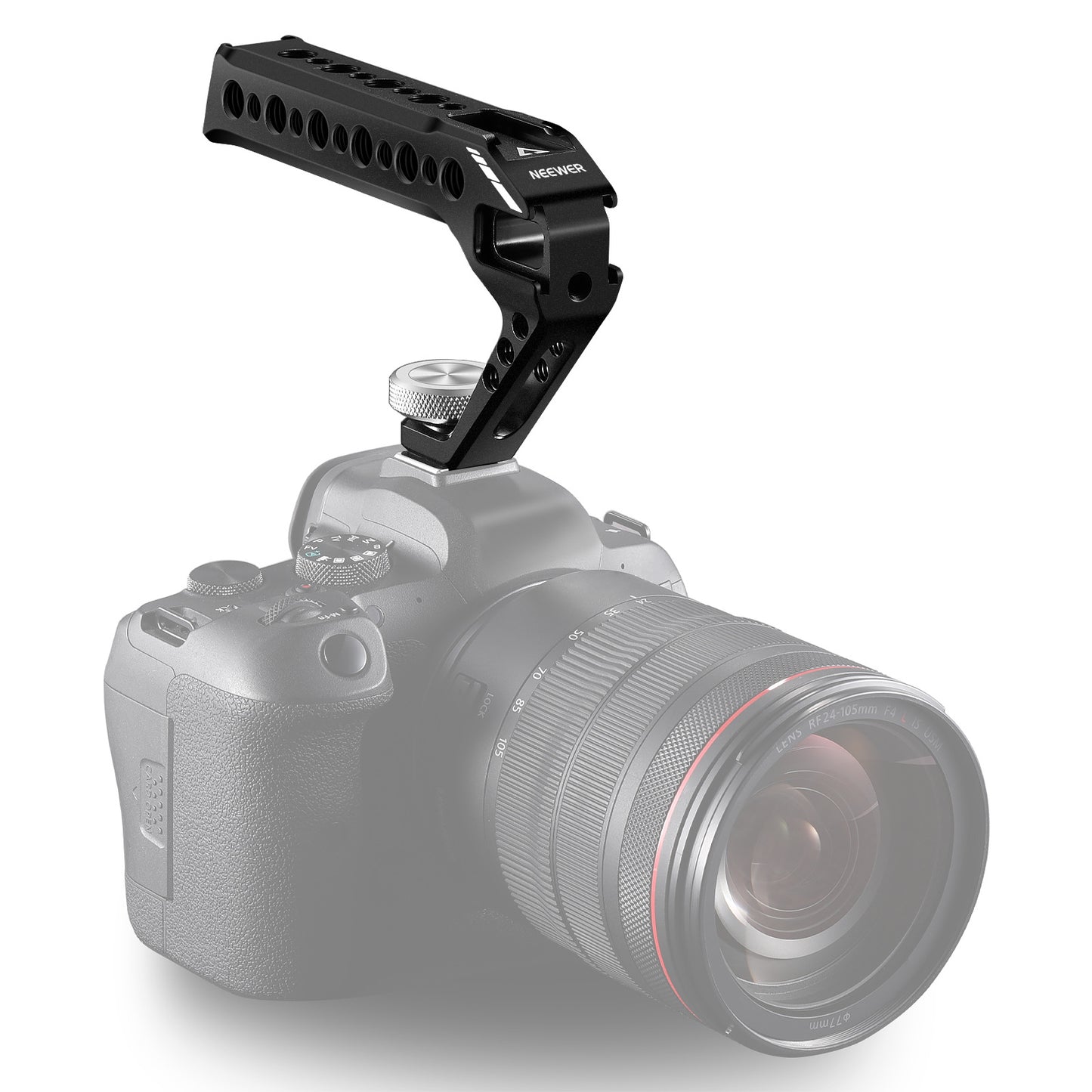 Uniqkart ST28 Top Handle Grip Camera Handgrip with Cold Shoe 1 / 4 3 / 8-inch Hole for DSLR Camera Cage Microphone Fill Light