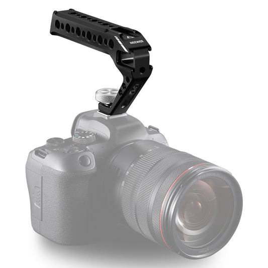 Uniqkart ST28 Top Handle Grip Camera Handgrip with Cold Shoe 1 / 4 3 / 8-inch Hole for DSLR Camera Cage Microphone Fill Light