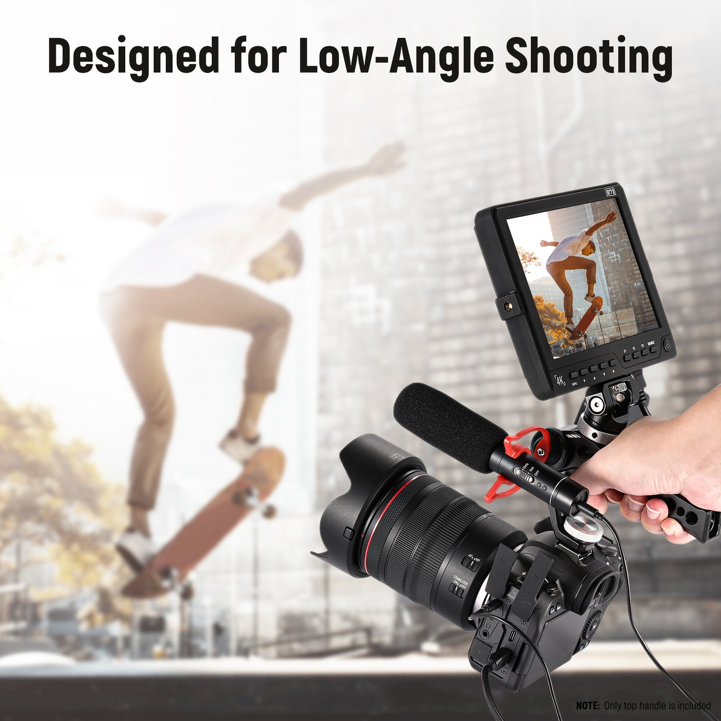 Uniqkart ST28 Top Handle Grip Camera Handgrip with Cold Shoe 1 / 4 3 / 8-inch Hole for DSLR Camera Cage Microphone Fill Light