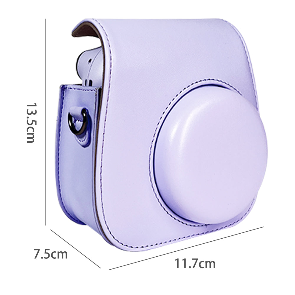 Uniqkart for Fujifilm Instax Mini 12  /  11  /  9  /  8 Carrying Case Shockproof PU Leather Cover Camera Shoulder Bag with Strap - Mint Green