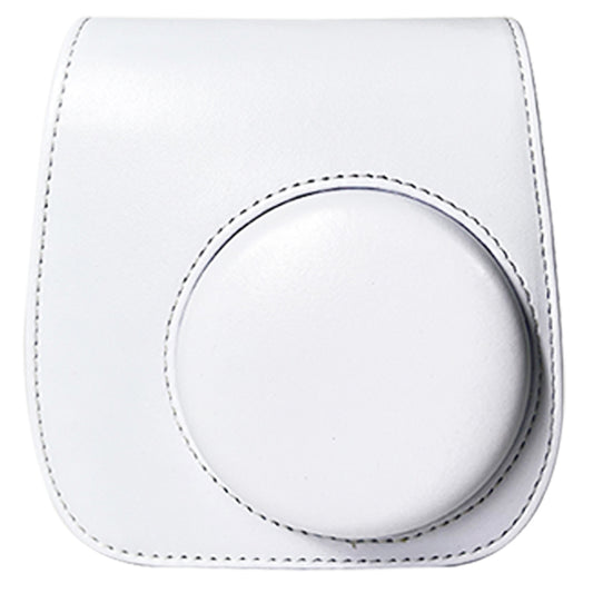 Uniqkart for Fujifilm Instax Mini 12  /  11  /  9  /  8 Carrying Case Shockproof PU Leather Cover Camera Shoulder Bag with Strap - White