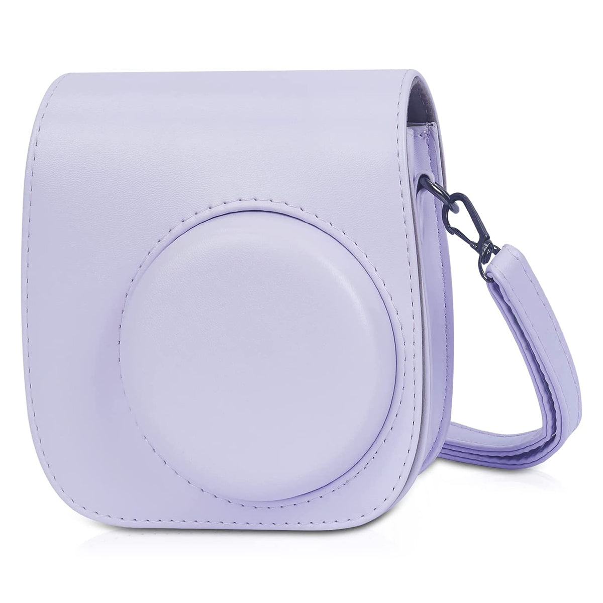 Uniqkart for Fujifilm Instax Mini 12 / 11 / 9 / 8 PU Leather Camera Case Cover Shoulder Bag with 3-inch Album - Purple