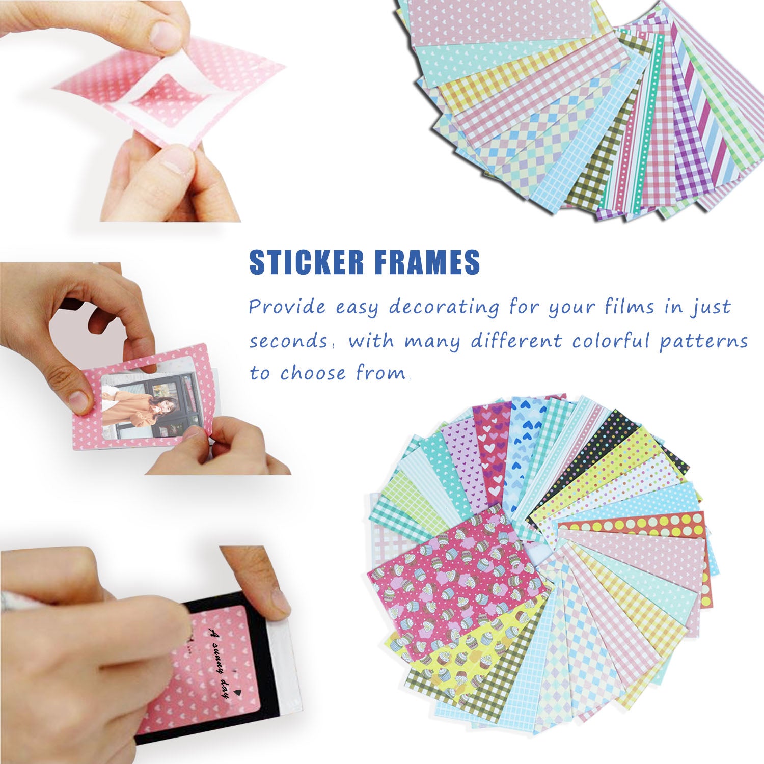 for FujiFilm Instax Mini 12 / 11 / 9 / 8+ / 8 10-in-1 Colorful Bundle Kit Accessories Includes Photo Album, Hang Frames, Border Stickers - Green Flowers