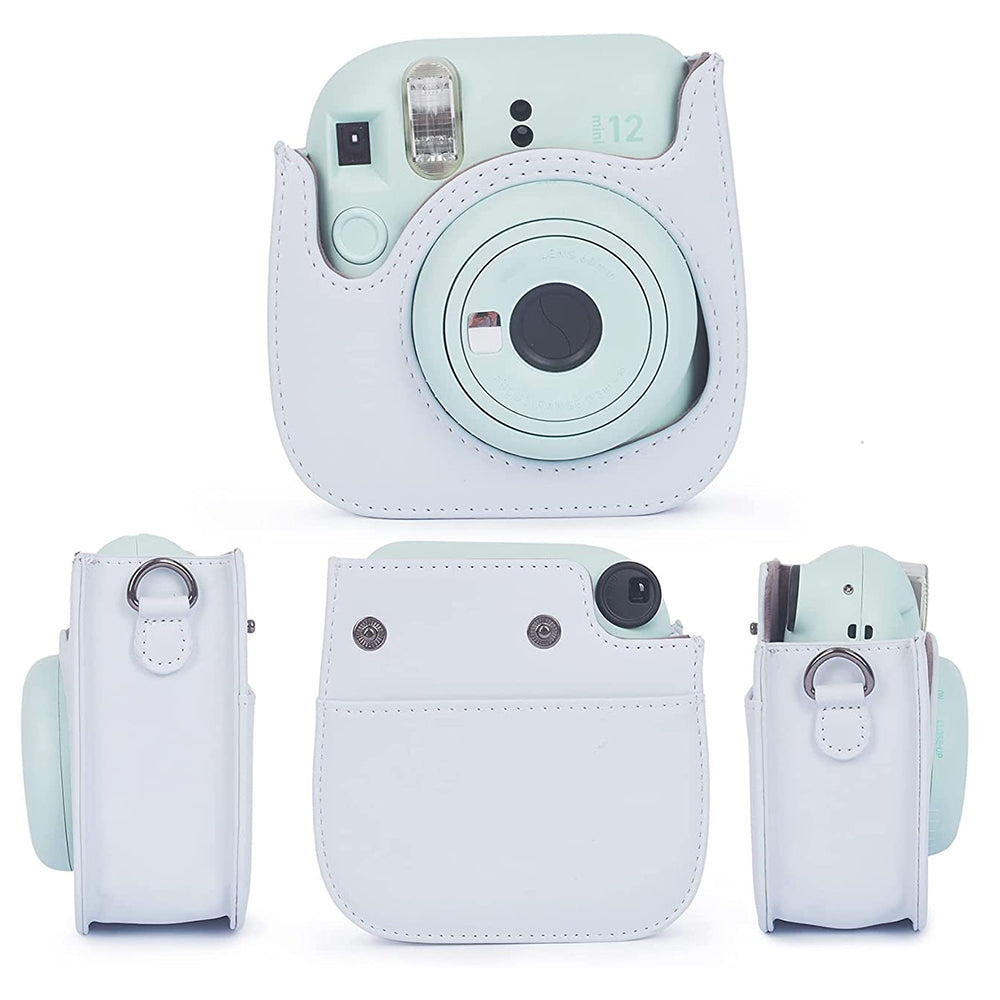 Uniqkart for FujiFilm Instax Mini 12 11-in-1 Accessories Kit Camera Bag Album Photo Frame Stickers Clips Set - White