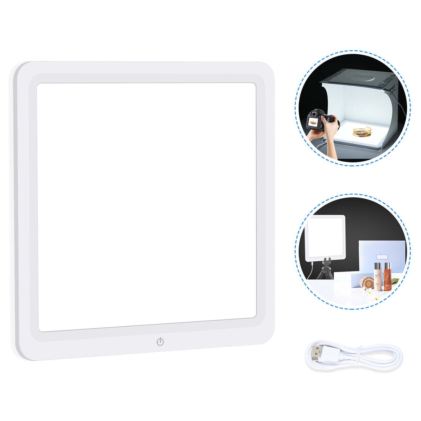 Puluz PU5131W 20cm Photography Shadowless Bottom Light Lamp Panel for Photo Studio Shoot Tent Box