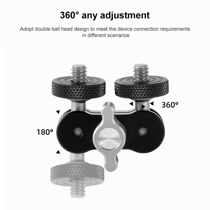 TM-2 Magic Arm with Double Ballhead 1 / 4&quot; Screw Aluminum Alloy Magic Arm for Camera LED Light Monitor