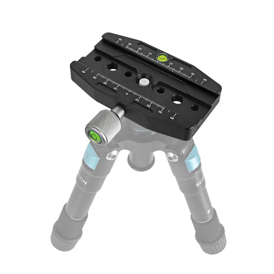 QR-110N Quick Release Tripod Mount Base Gimbal Clamp Adapter with 3x3 / 8inch, 4x1 / 4inch for Universal SLR Camera