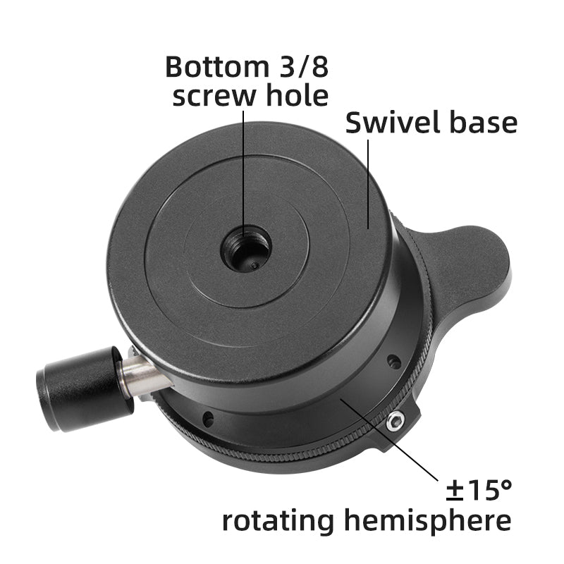 Uniqkart DY60N-A / S Tripod Leveling Base Half Ball Quick Tilted Up / Down 15 Degrees for Canon Nikon DSLR Cameras
