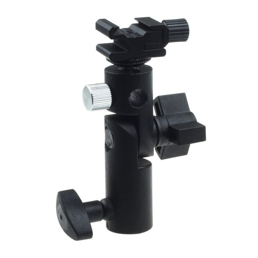 E005 Metal Flash Light Tripod Camera Mount Adapter with 3 / 8inch to 1 / 4inch Converter, Photography Reflector Holder with Umbrella Hole