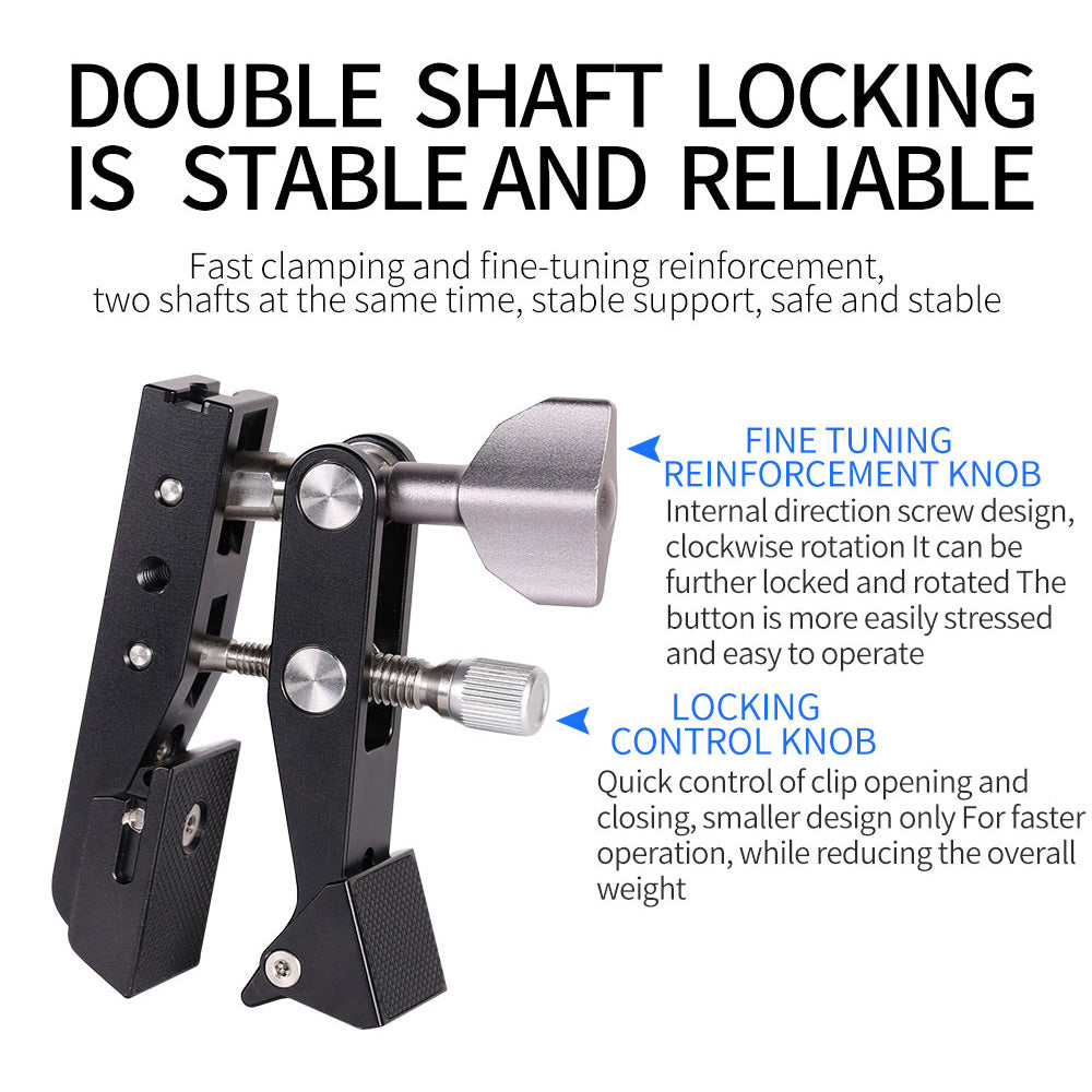 J037 Multifunctional Stable Clamp for GoPro Hero, Digital SLR Cameras Mobile Phone Metal Clip