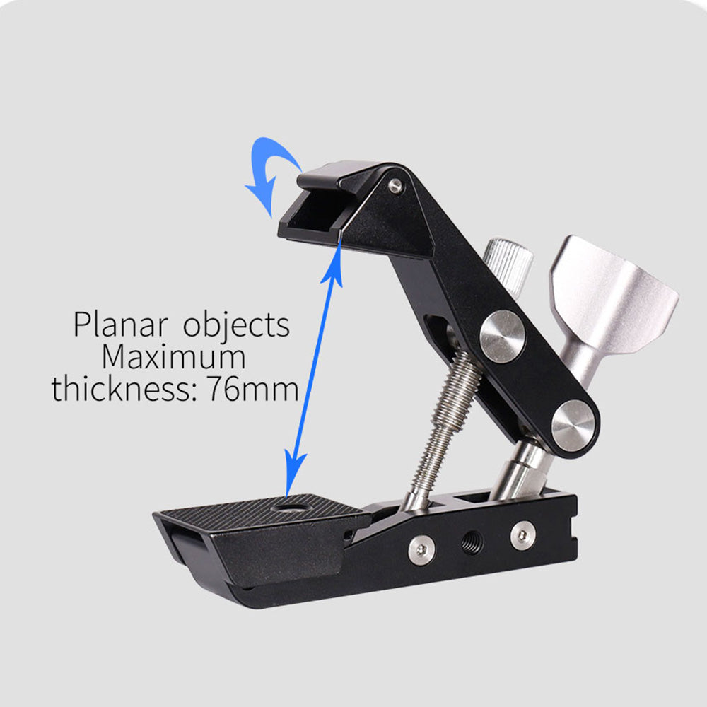 J037 Multifunctional Stable Clamp for GoPro Hero, Digital SLR Cameras Mobile Phone Metal Clip