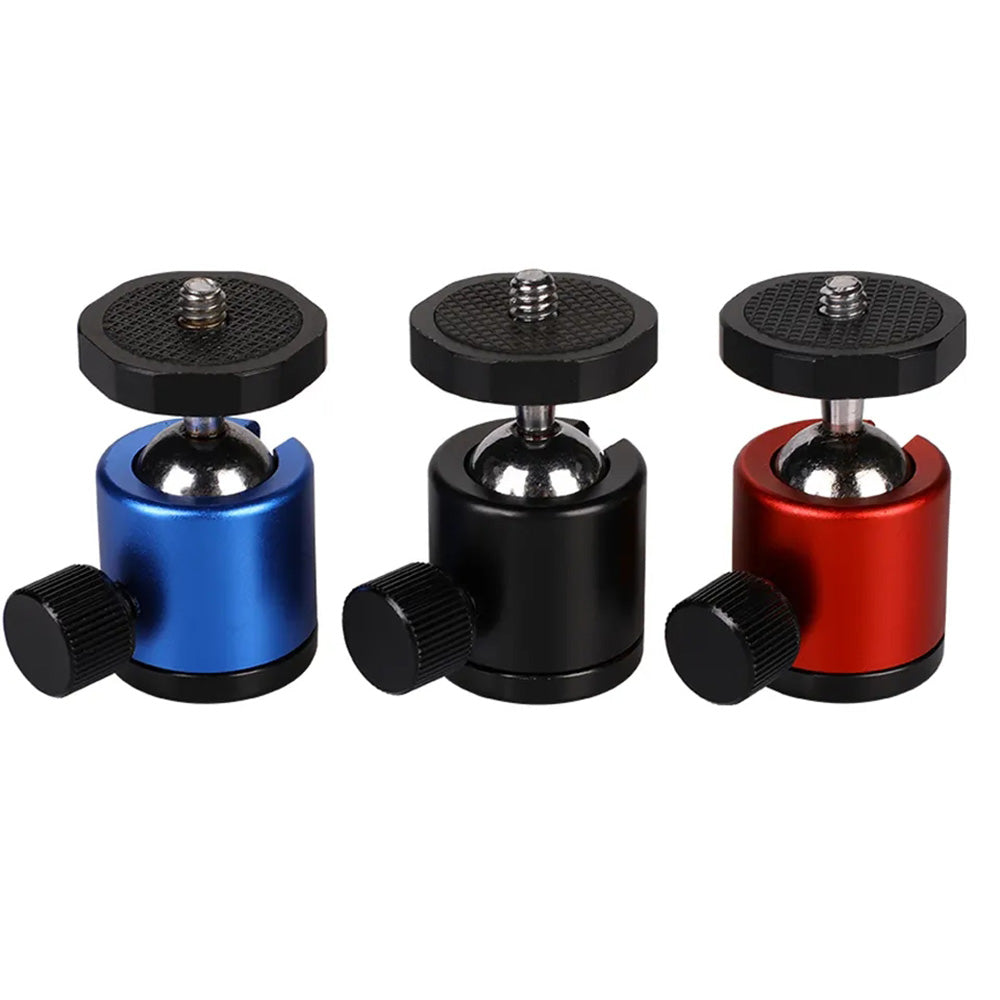 I013 360 Degree Rotation 1 / 4&quot; Swivel Mini Ball Head Tripod Mount for DSLR Camera Camcorder - Red