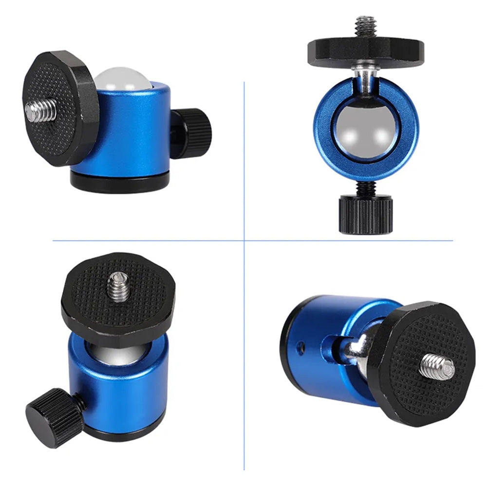 I013 360 Degree Rotation 1 / 4&quot; Swivel Mini Ball Head Tripod Mount for DSLR Camera Camcorder - Blue