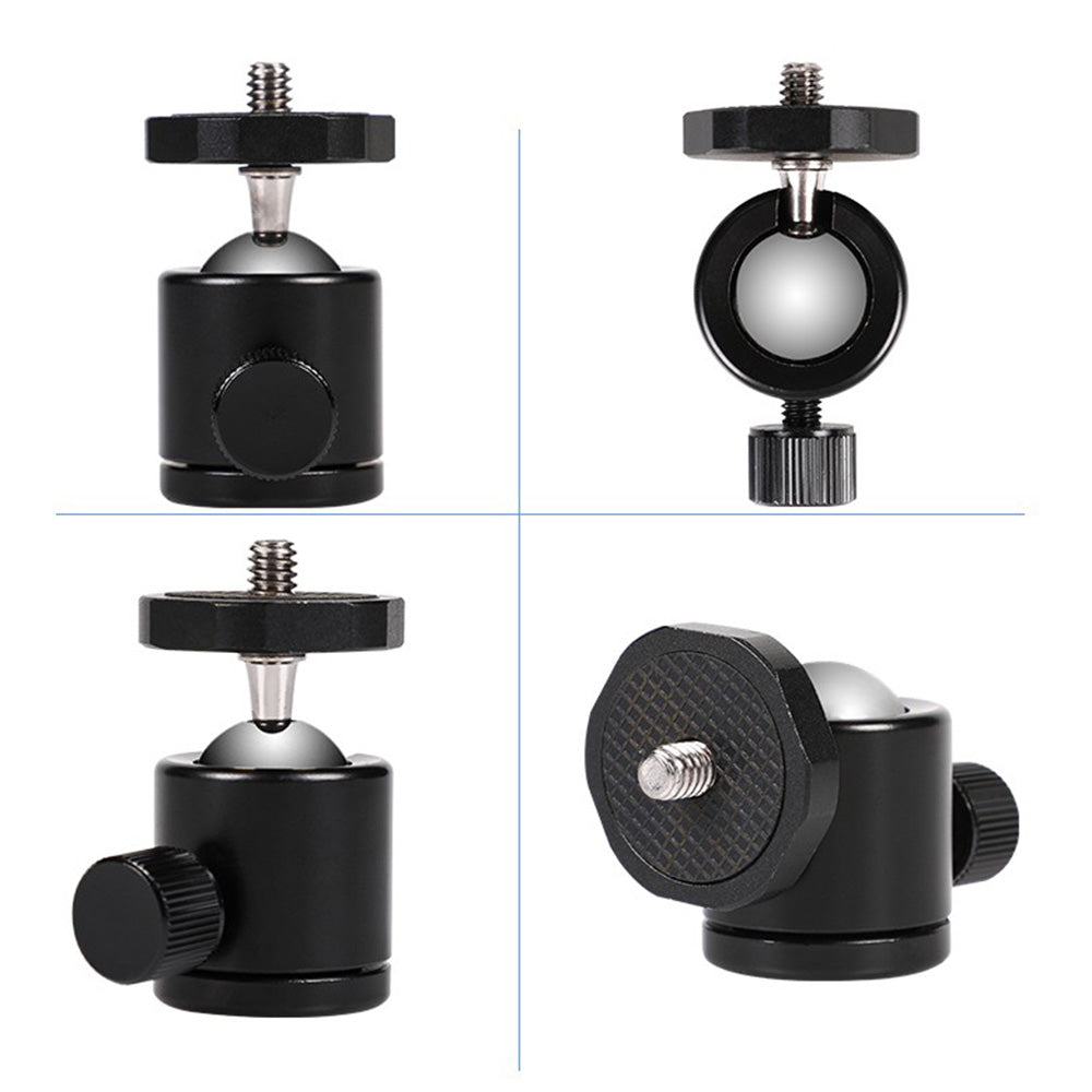I013 360 Degree Rotation 1 / 4&quot; Swivel Mini Ball Head Tripod Mount for DSLR Camera Camcorder - Black