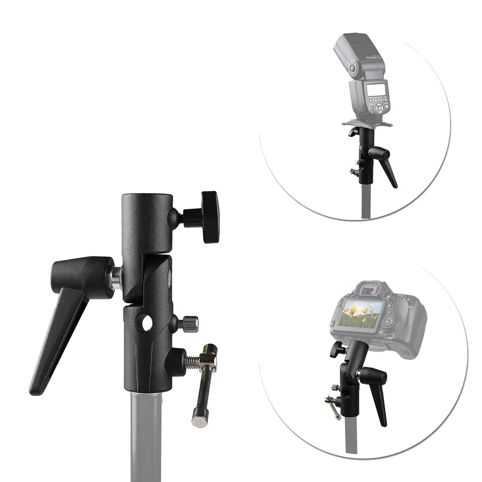 E007 H Type Flash Light Holder Bracket 1 / 4&quot; 3 / 8&quot; Flash Mount Light Stand Bracket