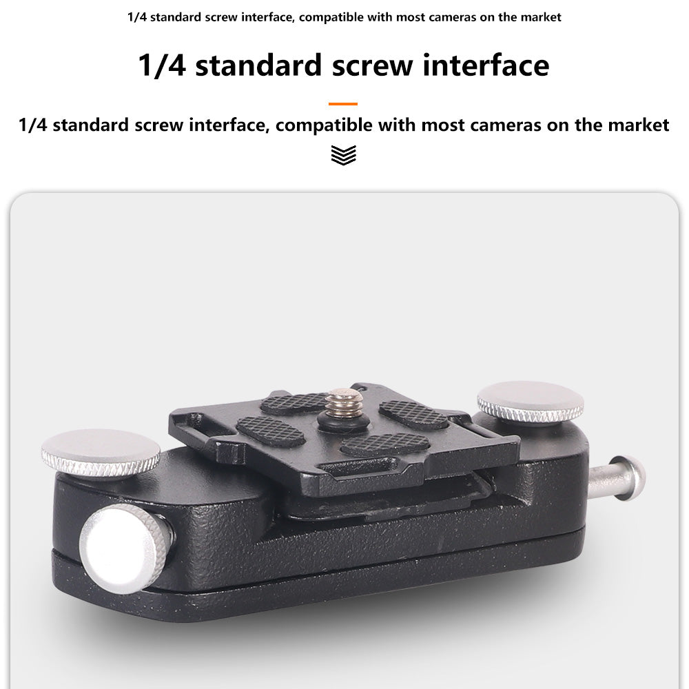 Z026 Aluminum Alloy 1 / 4 Screw Quick Release Plate Backpack Belt DSLR Camera Mount Buckle - Silver