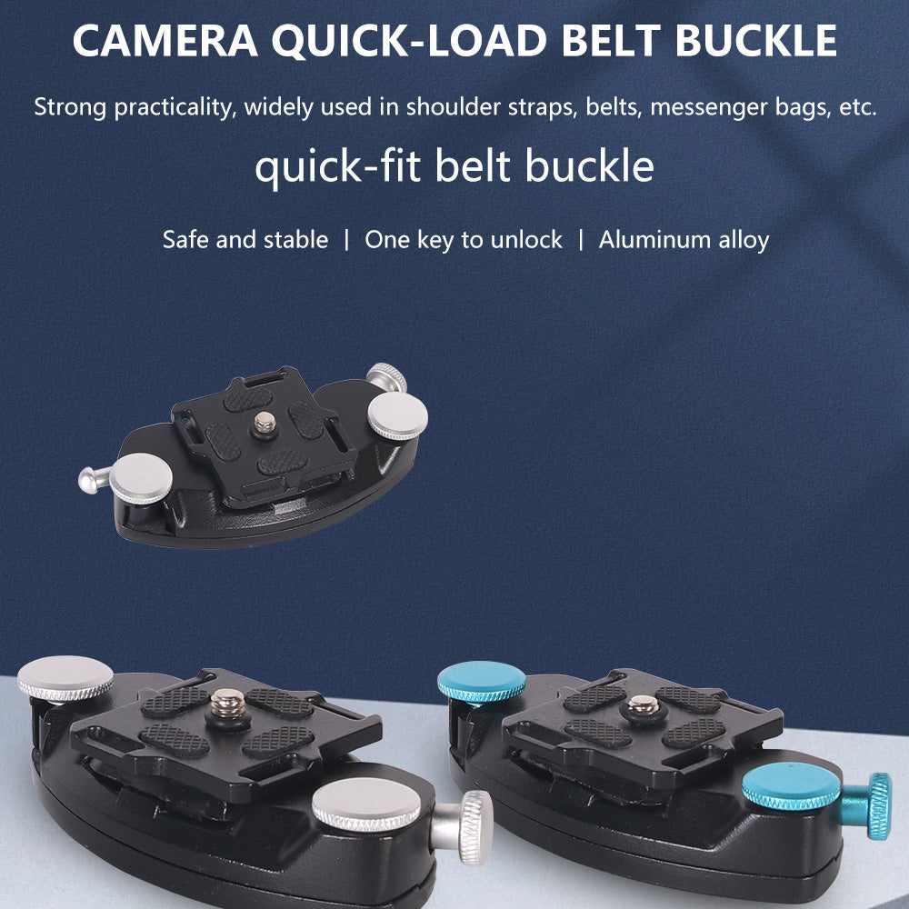 Z026 Aluminum Alloy 1 / 4 Screw Quick Release Plate Backpack Belt DSLR Camera Mount Buckle - Blue