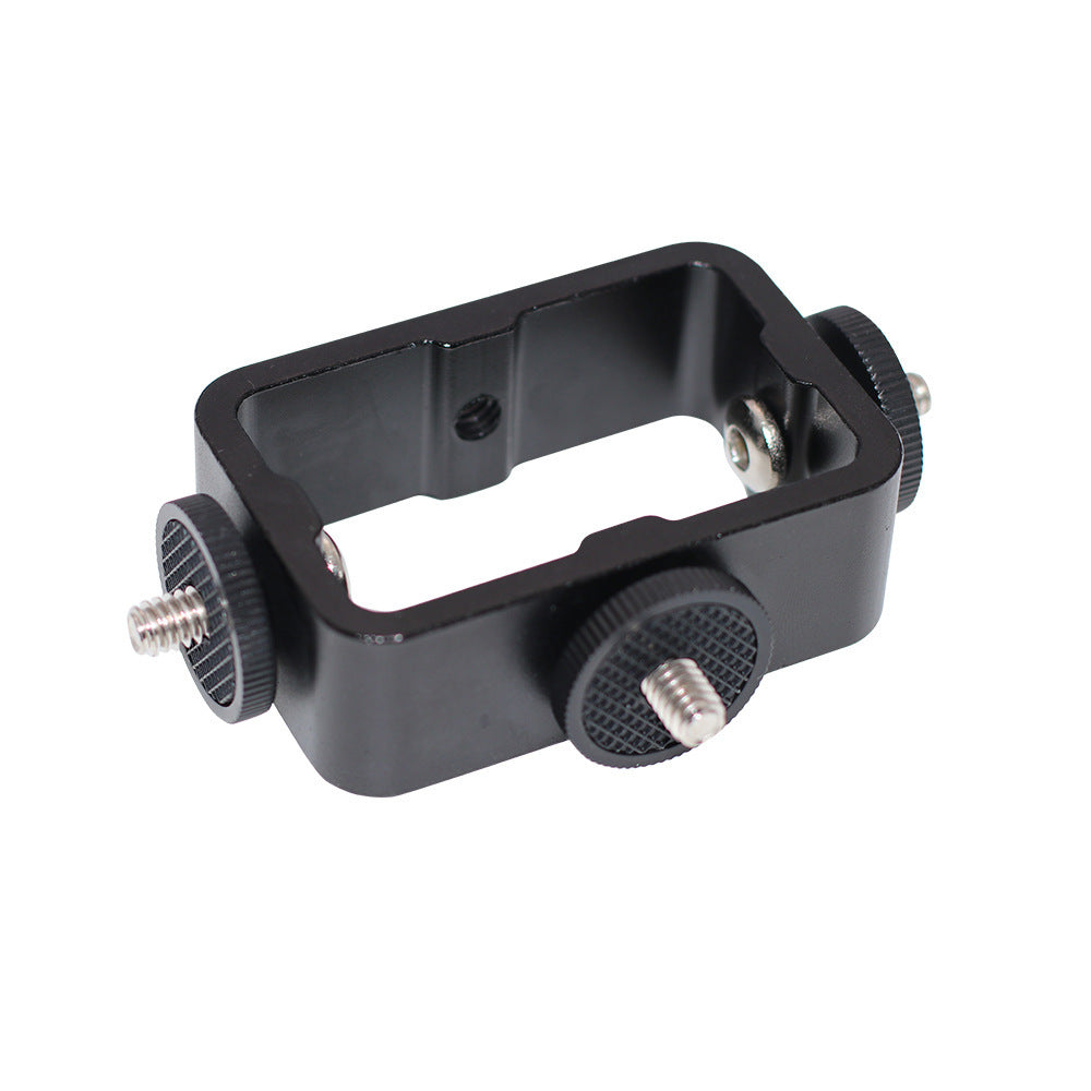 E038 3-Head Cell Phone Mount Adapter Aluminum Alloy Light Action Camera Holder for Tripod, Live Streaming Photography Accessories