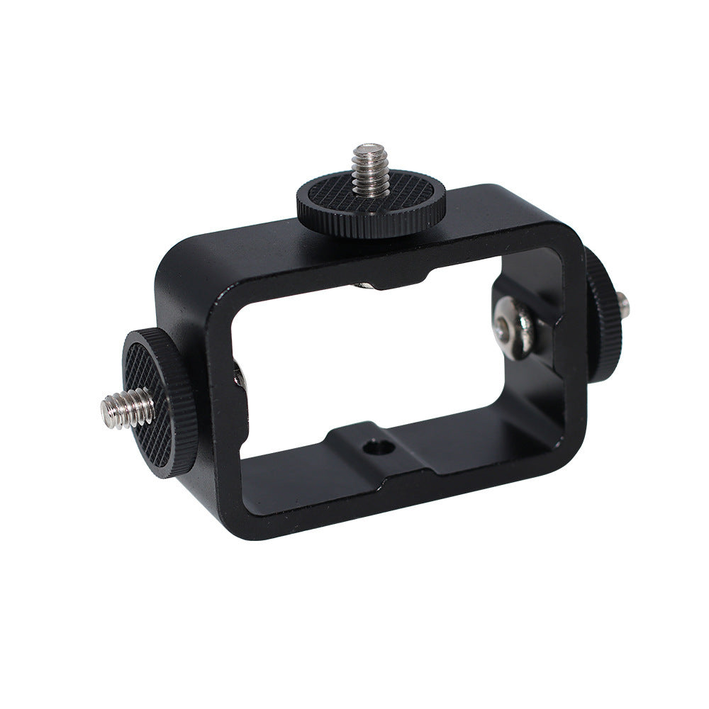 E038 3-Head Cell Phone Mount Adapter Aluminum Alloy Light Action Camera Holder for Tripod, Live Streaming Photography Accessories