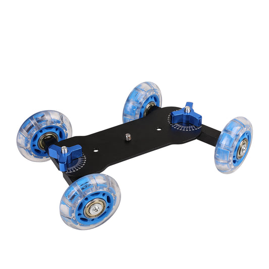 H024 For Canon 5D2 / 7D / 60D DLSR Camera Camcorder Photography Silent Sliding Rail Desktop Mini Camera Rail Car - Blue