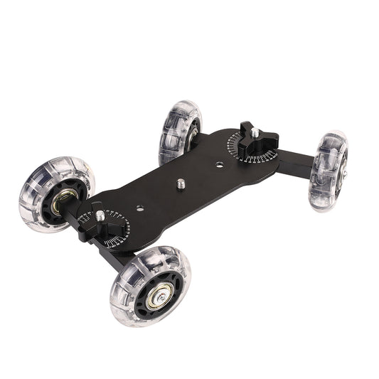 H024 For Canon 5D2 / 7D / 60D DLSR Camera Camcorder Photography Silent Sliding Rail Desktop Mini Camera Rail Car - Black
