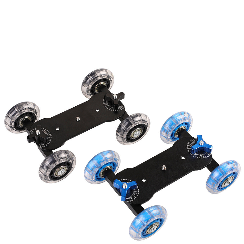 H024 For Canon 5D2 / 7D / 60D DLSR Camera Camcorder Photography Silent Sliding Rail Desktop Mini Camera Rail Car - Black