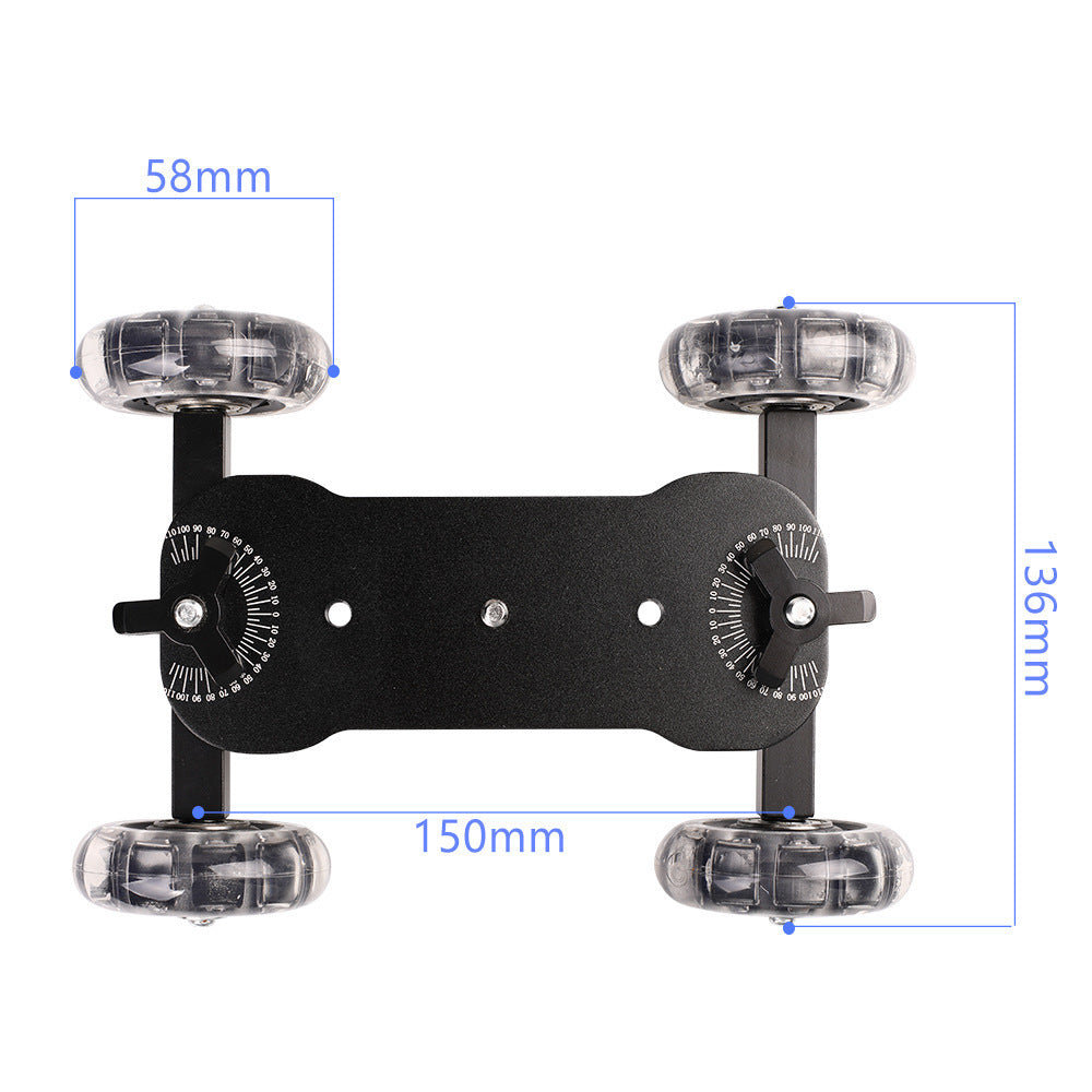 H024 For Canon 5D2 / 7D / 60D DLSR Camera Camcorder Photography Silent Sliding Rail Desktop Mini Camera Rail Car - Black