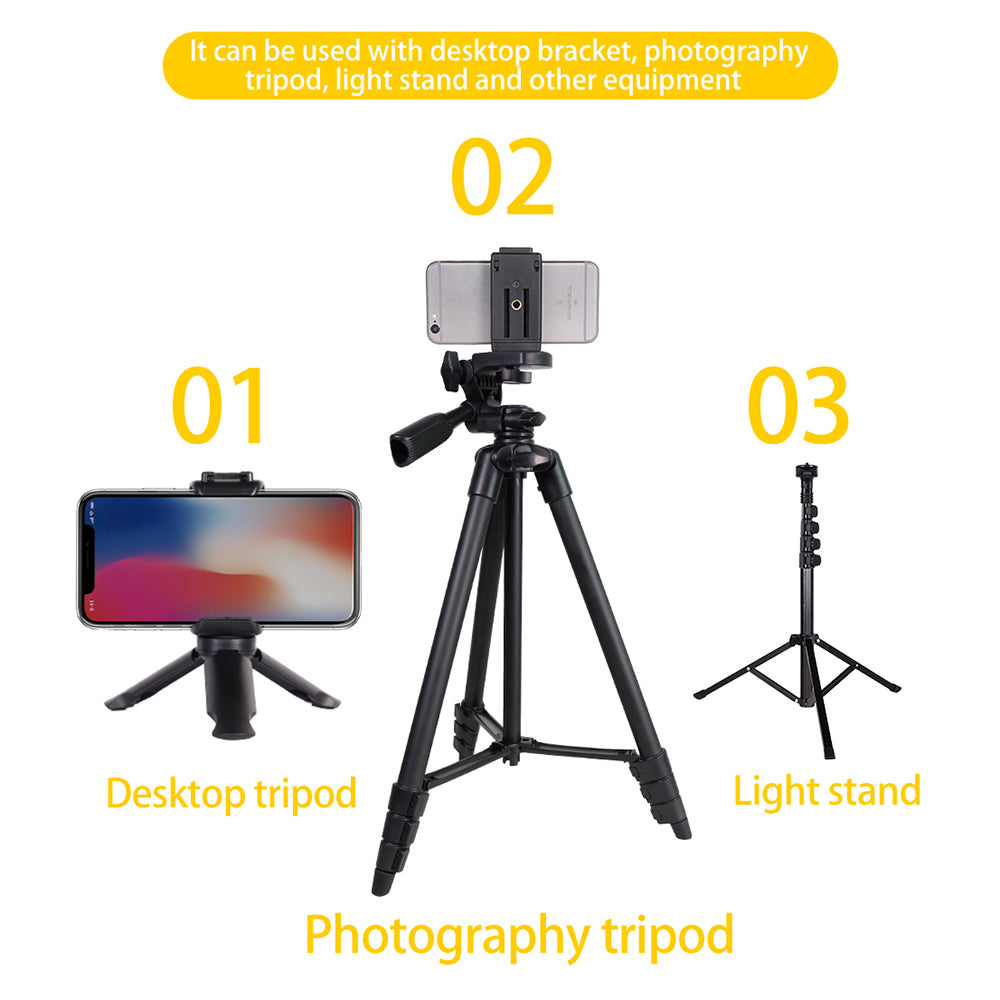 G175 Desktop Tablet Phone Mount Retractable Tripod Phone Clip with 1 / 4&quot; Screw Adapter for Live Streaming