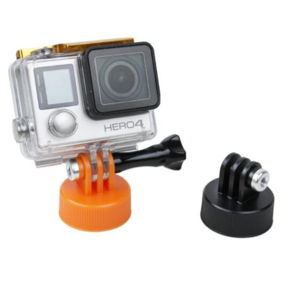 GP201 DIY Water Bottle Cover Adaptor for GoPro Sports Camera Bottle Cap Converter for Xiaoyi 2nd - Black