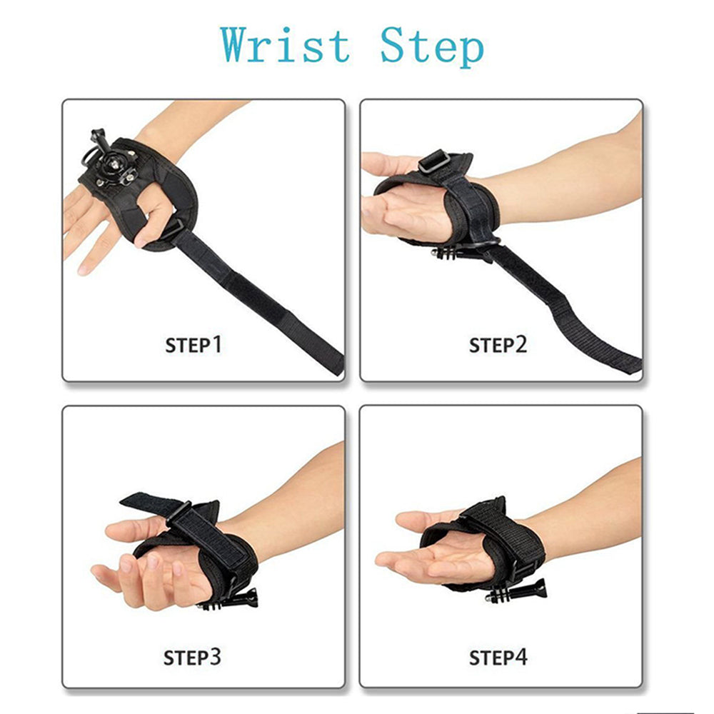 GP127L 360 Degrees Wrist Band Mount for GoPro Hero 5 / 4 / 3+ Action Camera Fist Adapter Belt