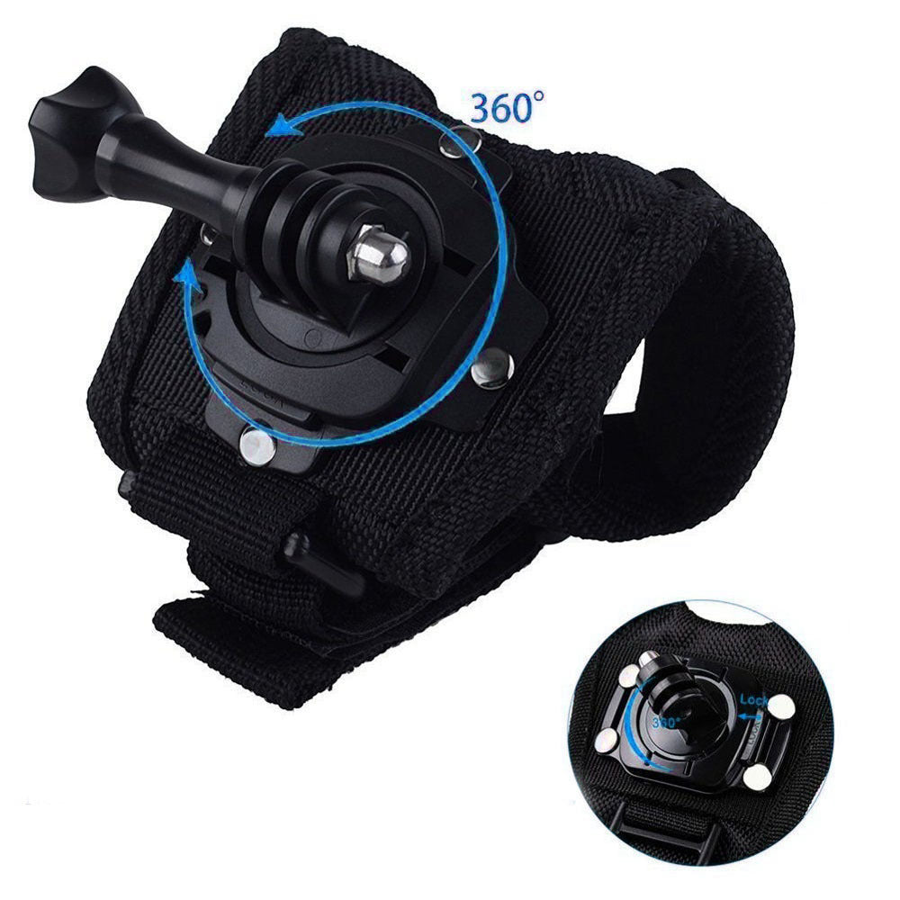 GP127L 360 Degrees Wrist Band Mount for GoPro Hero 5 / 4 / 3+ Action Camera Fist Adapter Belt