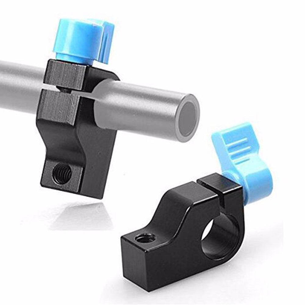 F189 1 / 4&quot; Screw Thread Mount 15mm Rod Clamp Holder for DSLR Camera Rig Rail Magic Arm Support