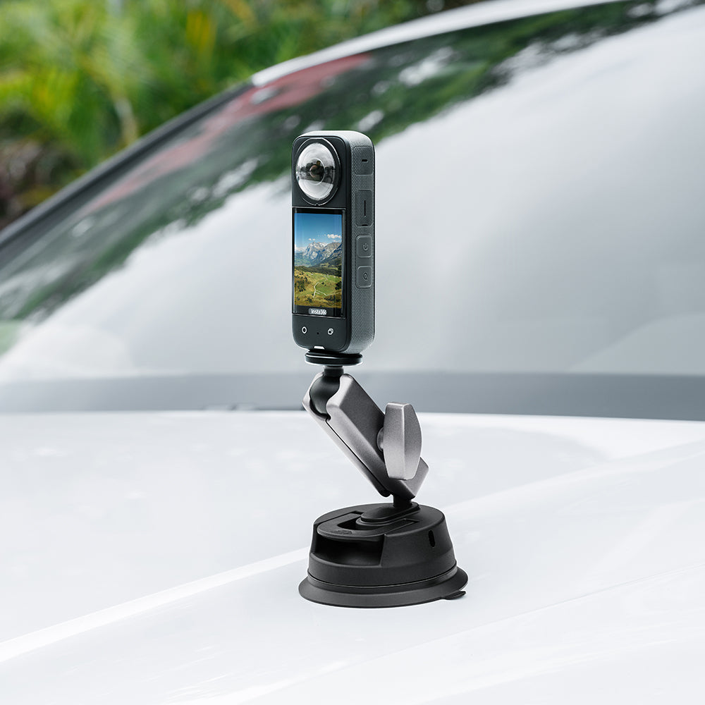 Uniqkart for GoPro Action Camera Car Mount Sucker Bracket Aluminum Alloy + Nylon Camera Phone Holder Stand