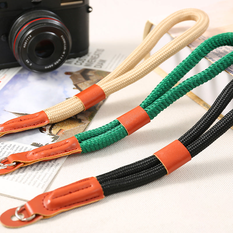 SZ02 SLR Camera Hand Strap Camera Carrying Lanyard Anti-lost Braided Wrist Rope - Black