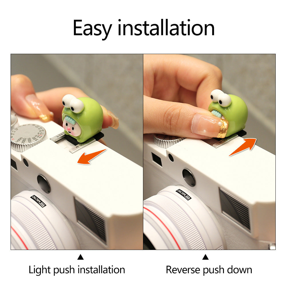 Resin+PVC Cute Cartoon Hot Shoe Protection Cover SLR Camera Dustproof Hot Shoe Cap - Animal Girl / White