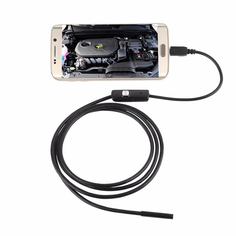 AN97 Endoscope Inspection Camera 8mm Snake Camera with 1M Semi-Rigid Cable for Android Smartphone