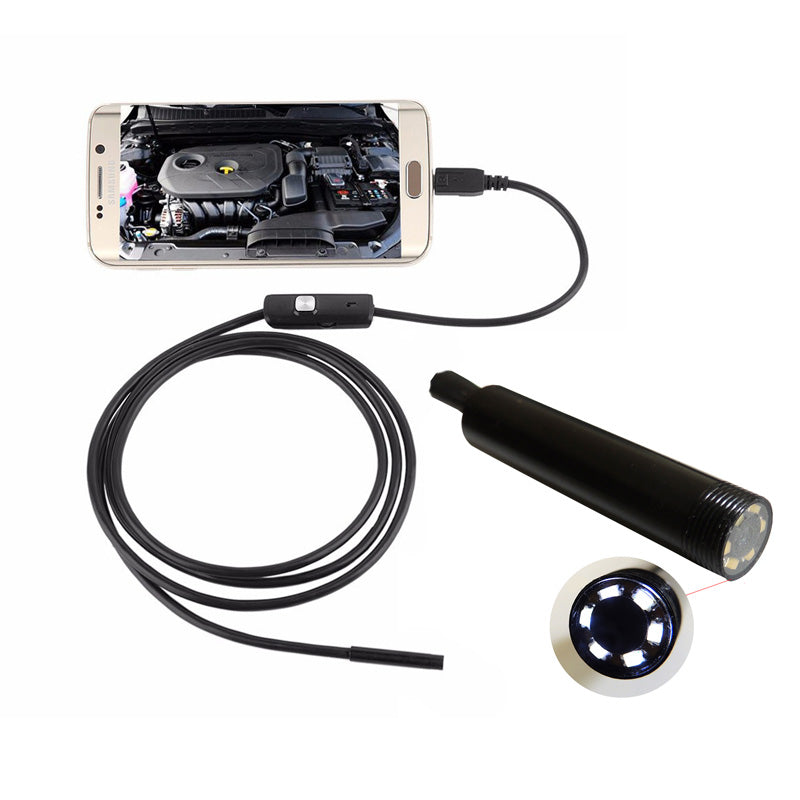 AN97 Endoscope Inspection Camera 8mm Snake Camera with 1M Semi-Rigid Cable for Android Smartphone