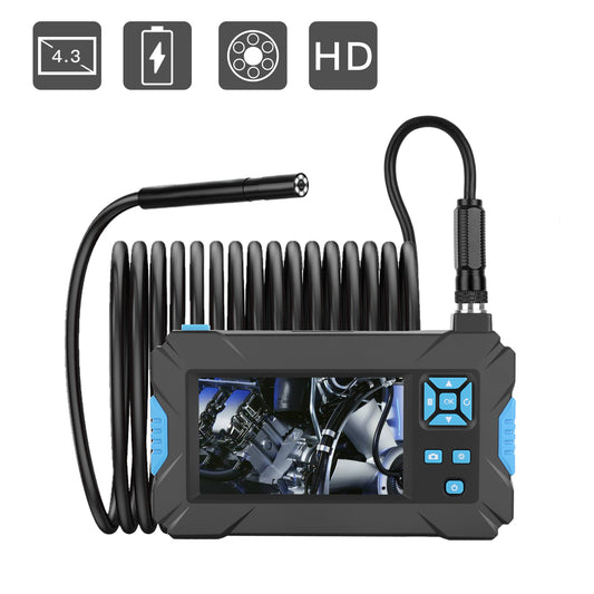 P30 5.5MM Inspection Camera Industrial Endoscope 4.3-inch Display Screen with 2M Semi-Rigid Cable - Blue