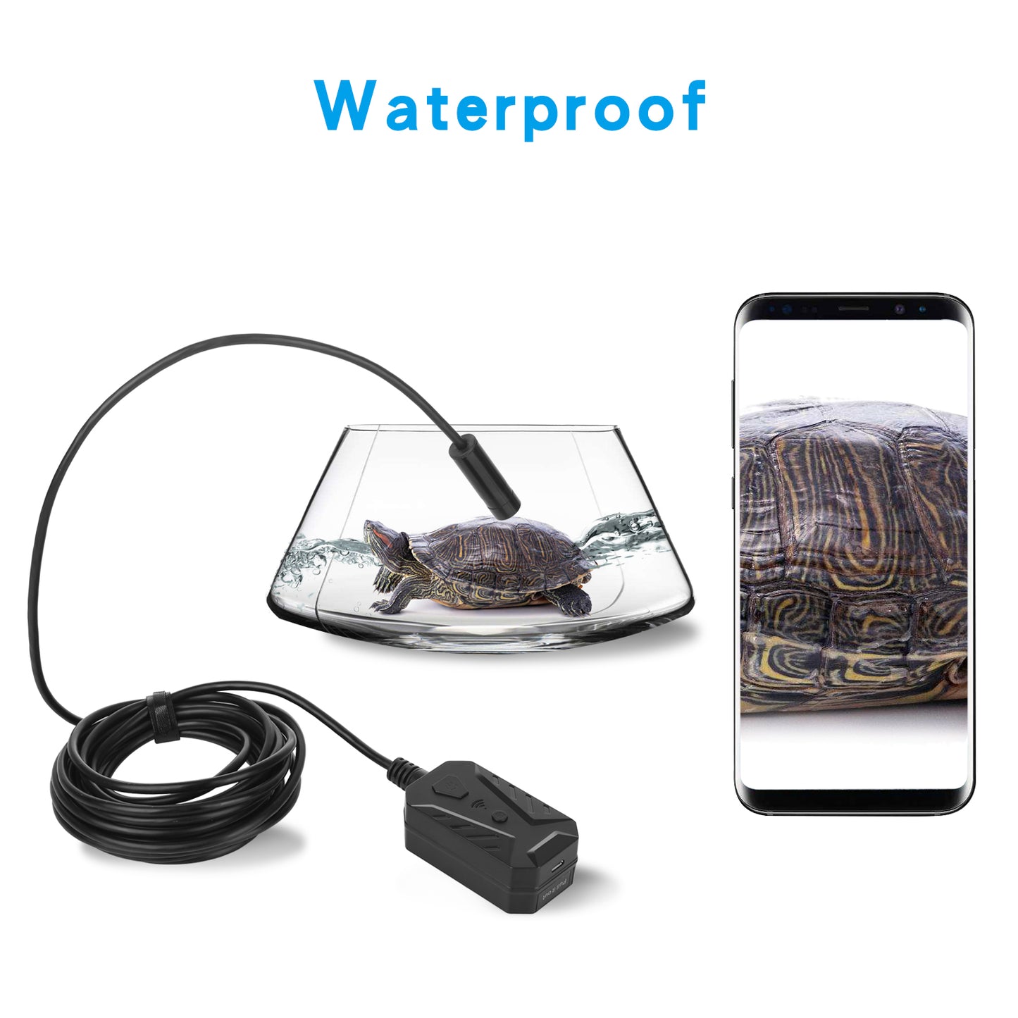 F230 Handheld WiFi Endoscopes Automatic Focusing 14mm Industrial Borescope with 5M Semi-Rigid Cable