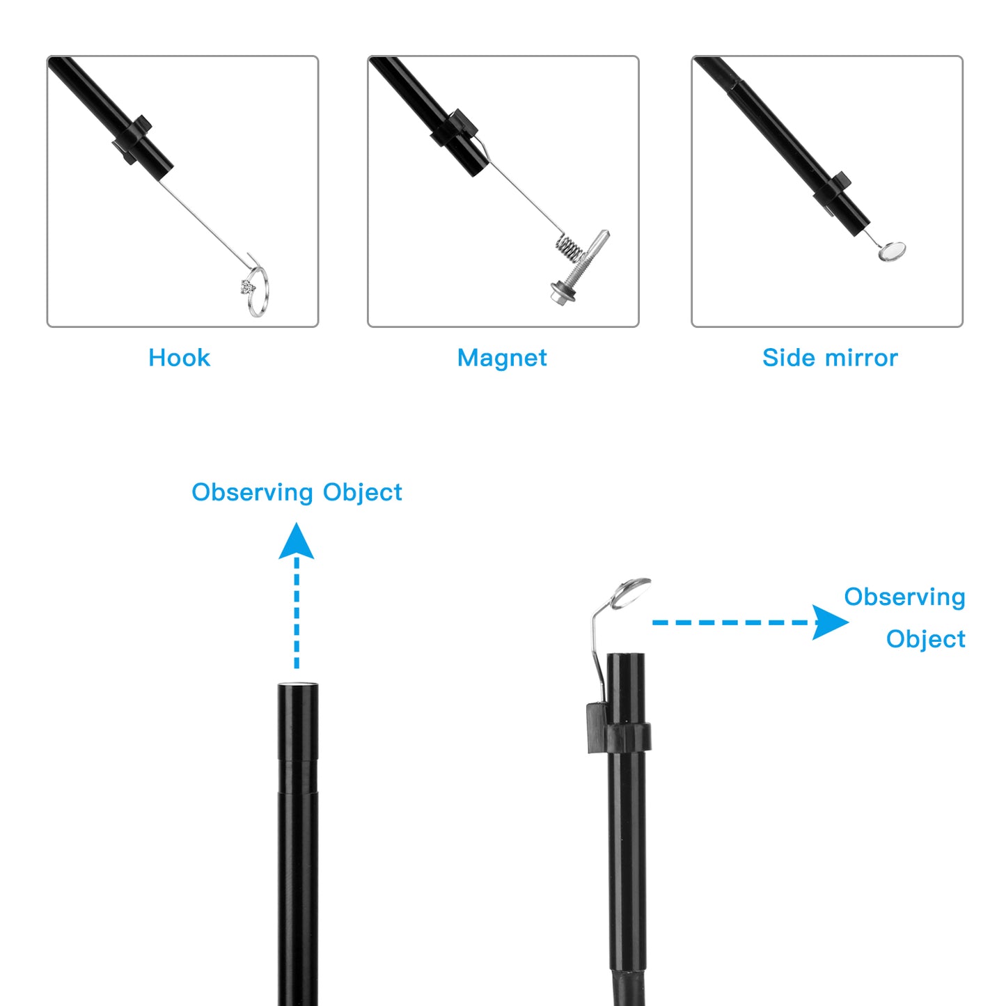F220 5.5mm Industrial Endoscope WiFi Borescope Inspection Camera with 2M Semi-Rigid Cable
