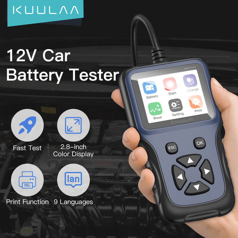KL-CZ01 Auto Motorcycle Battery Tester 12V Battery System Analyzer Charging Diagnostic Test Tools