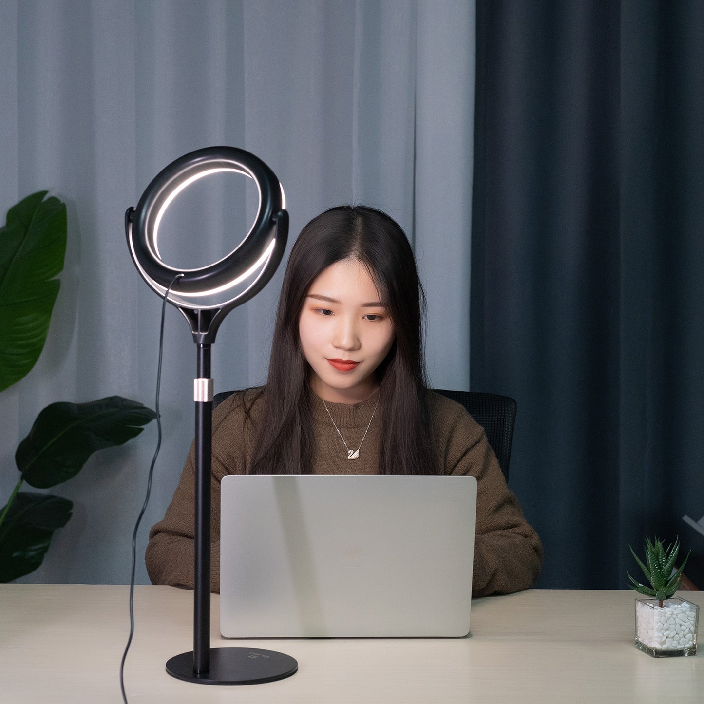 VIJIM K6 Ring Light with Adjustable Stand and Phone Holder